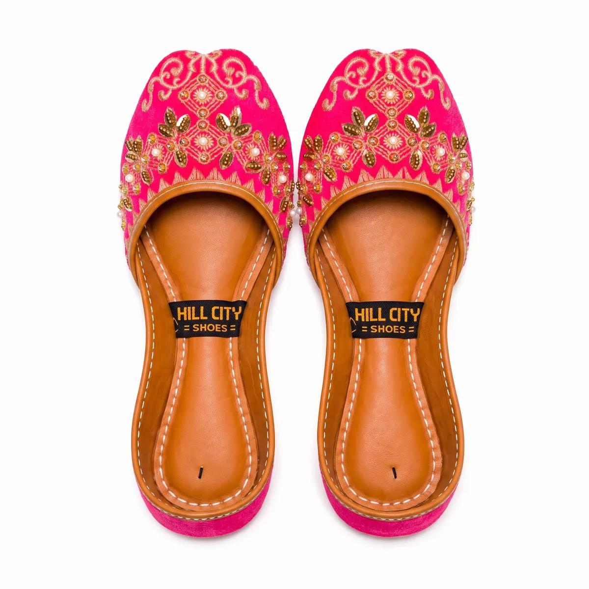 Hill City Embellished Hot Pink Traditional Women's Khussa